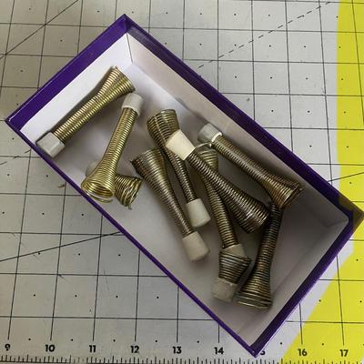 Spring Door Stop, 10-pack, Polished Brass
