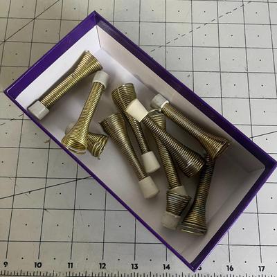 Spring Door Stop, 10-pack, Polished Brass