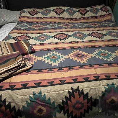 Tribal Navajo Design Bedspread and Sheets