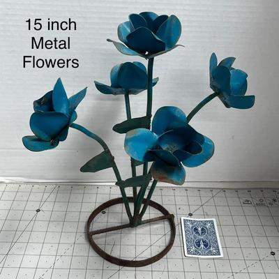 Blue Roses Garden Stake