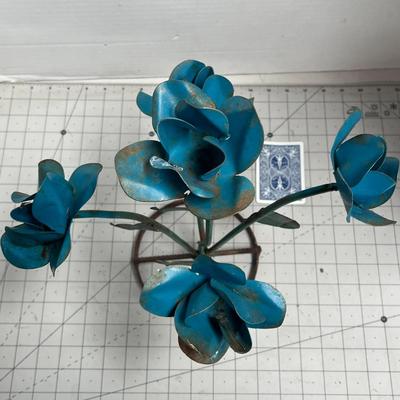 Blue Roses Garden Stake
