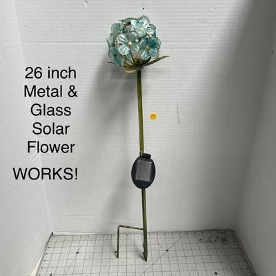 Metal & Glass Solar Flower