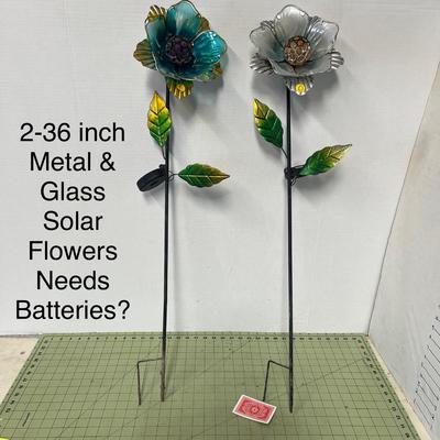 Metal & Glass Solar Flowers