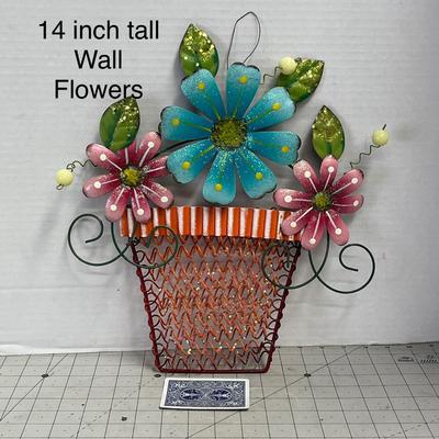Metal Flower Wall Art Decor Hanging For Indoor Outdoor Patio Garden