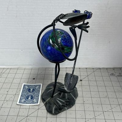 Metal & Glass Frog Decor
