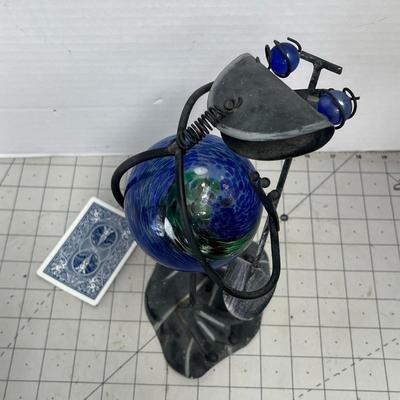 Metal & Glass Frog Decor