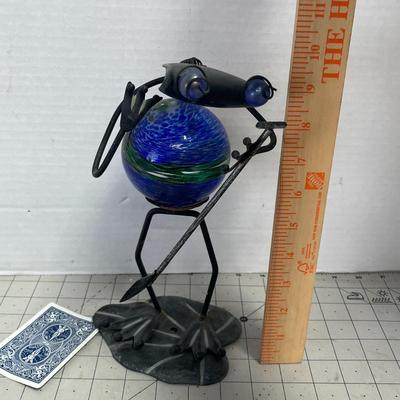 Metal & Glass Frog Decor