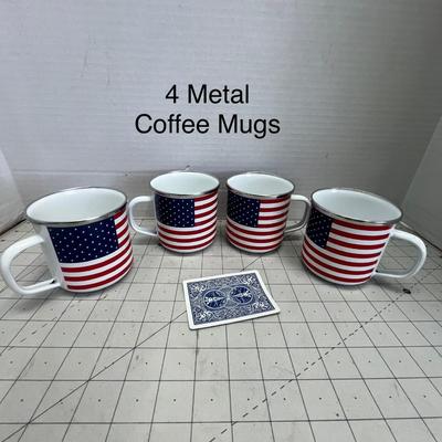 Set Of 4 American Flag Mugs
