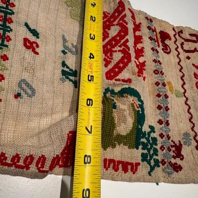 1890 Antique Handmade Needlepoint Sampler