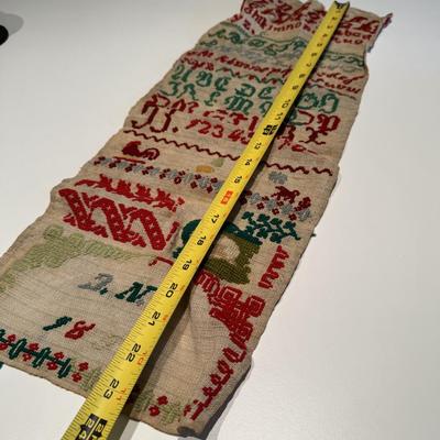 1890 Antique Handmade Needlepoint Sampler