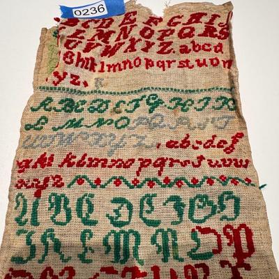 1890 Antique Handmade Needlepoint Sampler