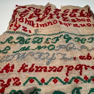 1890 Antique Handmade Needlepoint Sampler