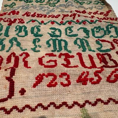 1890 Antique Handmade Needlepoint Sampler