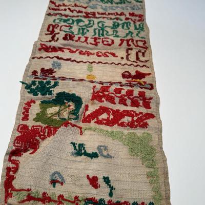 1890 Antique Handmade Needlepoint Sampler