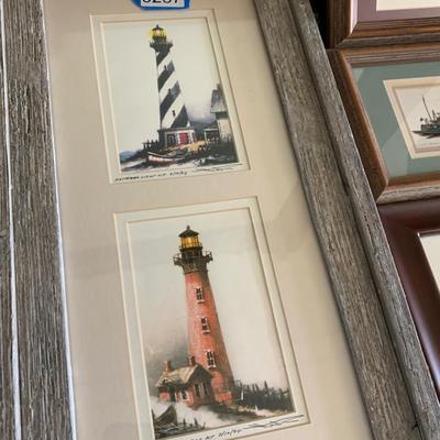 Lighthouse / Work Boats Framed Art Lot