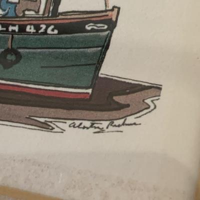Lighthouse / Work Boats Framed Art Lot