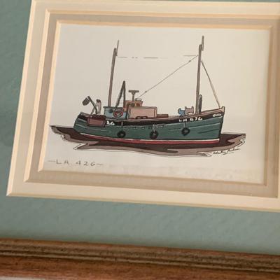 Lighthouse / Work Boats Framed Art Lot