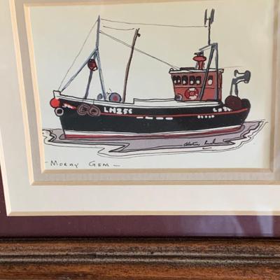Lighthouse / Work Boats Framed Art Lot