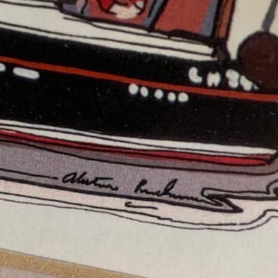 Lighthouse / Work Boats Framed Art Lot