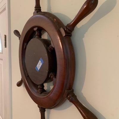Ships Wheel. Clock Weather Station Art Mount Wall Hanger - You Choose