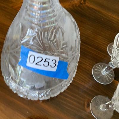 Small Wedgwood 4” Brady Stemware & Cut Glass Decanter