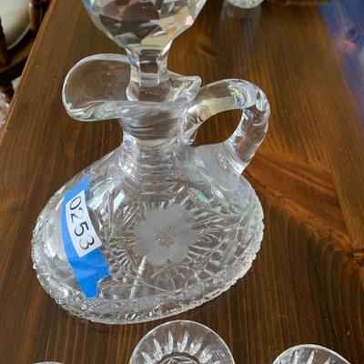 Small Wedgwood 4” Brady Stemware & Cut Glass Decanter