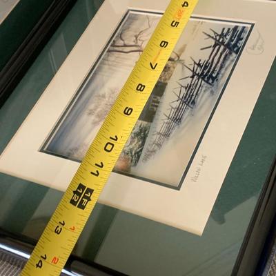 TWO Signed Winter Scene Framed / Matted Prints