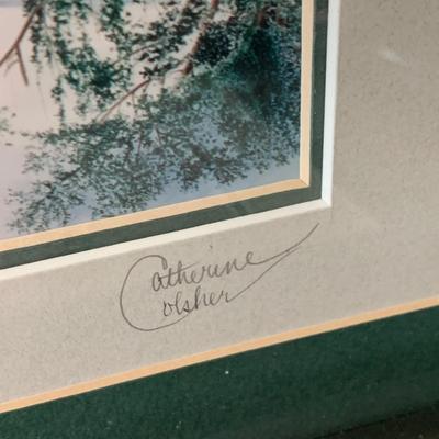 TWO Signed Winter Scene Framed / Matted Prints