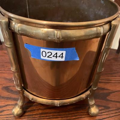 Copper & Brass Footed Planter