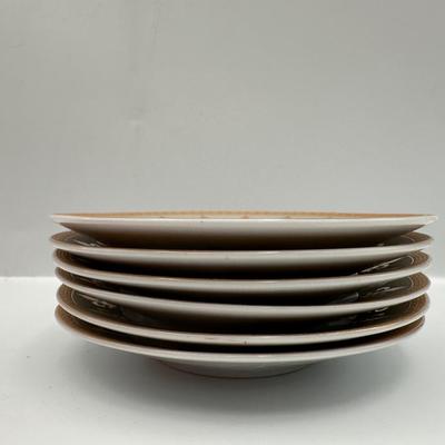 Vintage Italian Design Fleur-de-lis Porcelain Teacups and Saucers