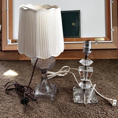 Pair glass table lamps