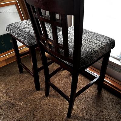 2 Contemporary Bar Stools, Upholstered