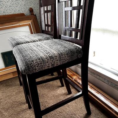 2 Contemporary Bar Stools, Upholstered