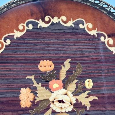 Mid Century Inlaid Wooden Serving Tray