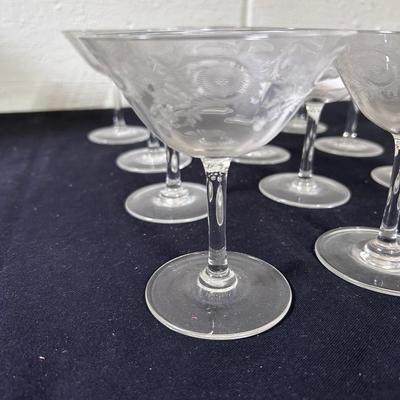 12 cocktail / champagne glasses