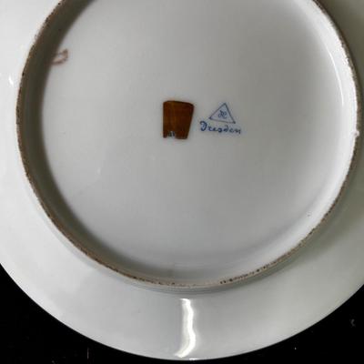 2 Dresden china plates