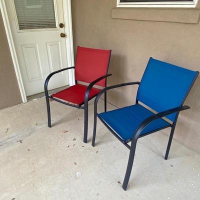 2 NICE MESH AND METAL PATIO CHAIRS