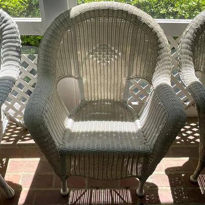 P610 Pair of Resin Wicker Chairs
