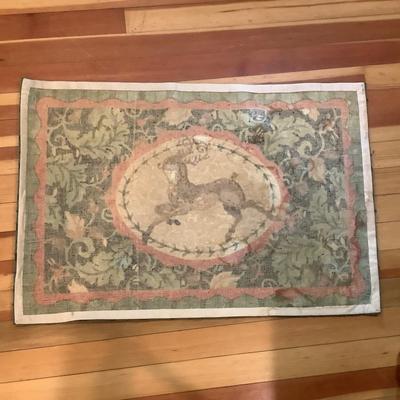 K704 Prancing Deer Wool Hooked Rug