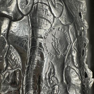 Arthur Court Elephants Aluminum Bread Tray In Original Box