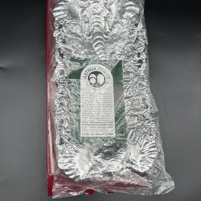 Arthur Court Elephants Aluminum Bread Tray In Original Box