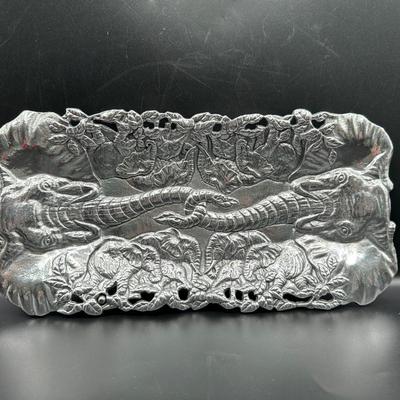 Arthur Court Elephants Aluminum Bread Tray In Original Box