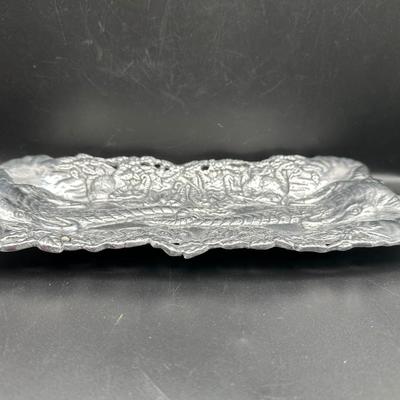 Arthur Court Elephants Aluminum Bread Tray In Original Box