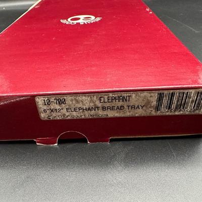 Arthur Court Elephants Aluminum Bread Tray In Original Box