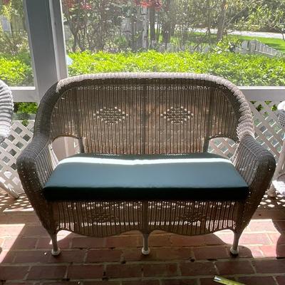 P611 Resin Wicker Bench