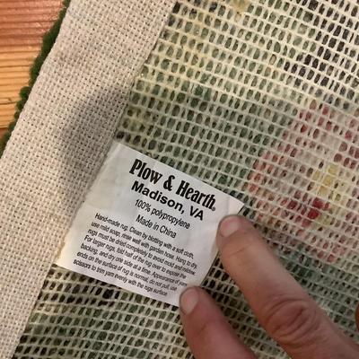 K709 Hollyhocks Wool Hooked Rug by Plow & Hearth