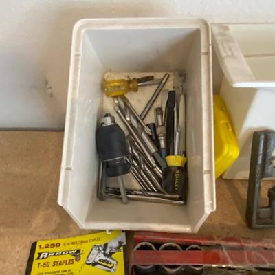 ROCKWELL CORDED DRILL, CRAFTSMAN SOCKETS, DRILL BITS AND MORE