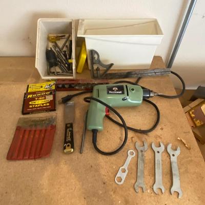 ROCKWELL CORDED DRILL, CRAFTSMAN SOCKETS, DRILL BITS AND MORE