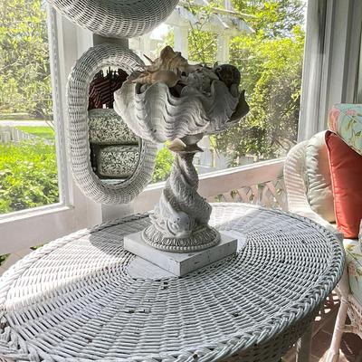 P612 Dolphin Pedestal Shell Centerpiece