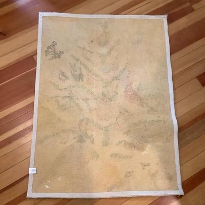 K714 Winter Birds on Snow Tree Hooked Wool Rug